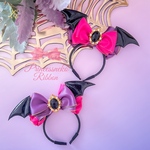 【再再再販】🧛‍♀️ドラキュラ令嬢&伯爵🧛🎃カチューシャ単品🎀ペット用😈fairy🎀💖フーシャピンク💖くすみパープル💜小悪魔🩷撮影会　ハロウィン 【ネコポス対応】