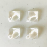 Clear White Glitter Square Cabochons