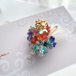 🧡new🌟🪶ファイアオパールのブーケブローチ