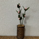 ちりめん細工:りんどうの花(ピンク)