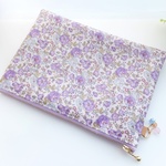 LIBERTY　Felicite　2011ES　パープル系　ビニコの中布・仕切りポケット・６個のカードポケット付きポーチ　Ａ5サイズ　◆お薬手帳ケース・母子手帳ポーチにも♪
