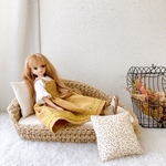 ⭐️人形用カウチソファ　リカちゃんサイズ