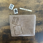 コーデュロイの麻雀刺繍ポーチ(ベージュ／14索)
