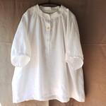 〈お肌に優しい〉リネンバンドカラーシャツブラウス
