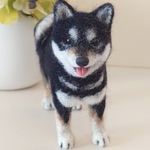 羊毛フェルト　黒柴さん立ちポーズ
