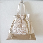 インド刺繍リボン　巾着バッグ