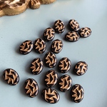 SALE【4コセット】#czech beads#チェコビーズ　幾何学　art déco oval17✖️13㍉　black/bronze vintage