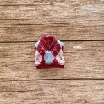 JANAYAハンドメイド　オビツ11 ob11服　菱形柄ベスト　赤色　翌日発送