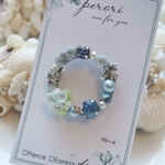 【マメブル後夜祭　完成品】幸せのおまじない　ネモフィラ×something blue🦋ネモフィラのブローチ