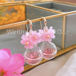 大人可愛いෆ˚*桜🌸ガラスドーム 揺れる♪お洒落✨️ ピアス イヤリング レディース アクセサリー✨️