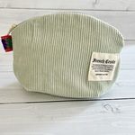 ラウンド底角丸ポーチ（コーデュロイ）ミント/化粧品入れや薬入れに