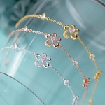 SV925  プレミアム　お花チャーム　ブレスレット　金属アレルギー対応  