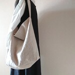 やわらかリネン＊XL＊たっぷりマチの大きなワンショルダーバッグ（ナチュラル）　ワンハンドルバッグ