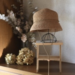《BUCKET》大人の麦わら帽子 M〜L マホガニー