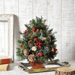 ✽早割✽木の実たっぷり✽ワインレッドでシックな雰囲気のクリスマスツリー【Xmas tree ～wine red～Msize】