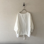 【夏SALE】国産ダブルガーゼ　ゆったりブラウス　ホワイト