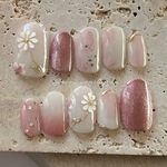 ネイルチップ　No.120 ちゅるんflower design ‪𓂃 𓈒𓏸