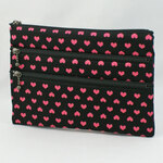 ３段ファスナーポーチ 通帳ケース／柑橘系フルーツ柄（メール便 送料無料）