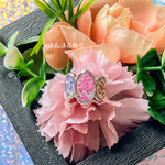 【ブリリアントアーチ】かすみ草  レースフラワー 押し花 ドライフラワー カラフル ピンク ブルー グリーン オーバル フリーサイズ ボタニカル 金属アレルギー サージカルステンレス リング