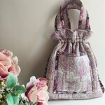 《気持ちよい肌触り♡》♡リバティ♡ボップでエレガントなフリル巾着バッグ