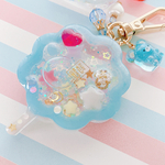 わたあめ　わたがし　綿あめ　ハムちゃん　オイルキーホルダー  ハンドメイド　レジン　シャカシャカキーホルダー　シェイカー　ビジュー