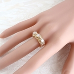🍋SALE🍋 ルチルクォーツ × ジルコニア ビーズリング *天然石