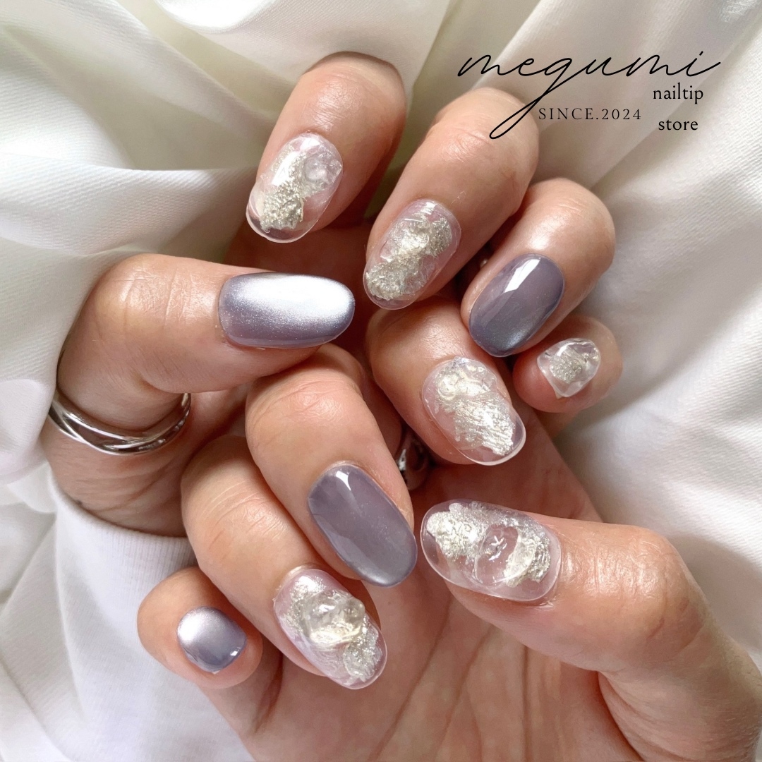 🧊氷光 ネイルチップ … キラキラ ニュアンス アート うるうる ちゅるん