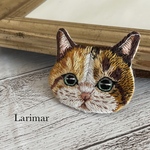 猫ちゃん刺繍ブローチ