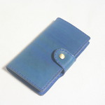 ♪本革 iPhone5 5s 手帳型レザーケース ネイビー♪
