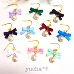 リボンパールピアス/イヤリング