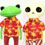 ワンダーフロッグ・ニューボーンウォーカー兼用🐸💀 半袖柄シャツ・大入・赤黄