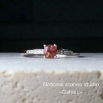 【宝石質アンデシン】茜色のSilva925リング/モンゴル産AAA/3mmラウンド/魔除/無料ラッピング/ギフト/こっくり/秋