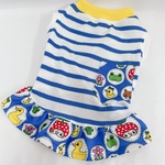 Mのみ翌日発送♡レトロようちえんフリルタンク青フレブル服フレンチブルドッグパグ服か