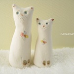 花のペアねこ＊プチオブジェ【セット】