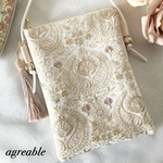 《new》🥀インド刺繍スマホポシェット　インド刺繍スマホポーチ　インド刺繍ポシェット　インド刺繍スマホウィリアムモリス　インド刺繍　スマホポシェット　スマホポーチ　ポシェット　フェイクレザー