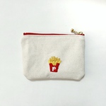 ハンバーガーとポテトの刺繍ポーチ