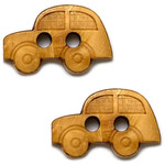 フランス　ウッドボタン 自動車 L 2個　B-2490　くるま　乗用車