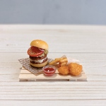 new  ミニチュア　ハンバーガーセット