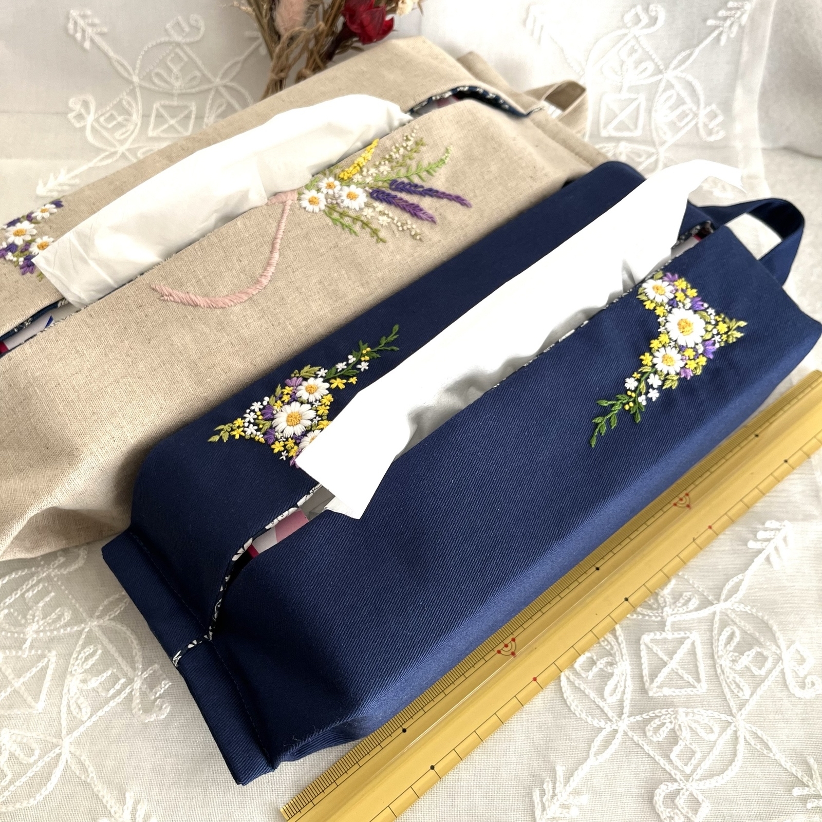 刺繍　ティッシュカバー　ボックスティッシュ　オーダーメイド 刺繍ティッシュカバーボックスティッシュオーダーメイド