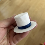 送料込み白に紺リボン高さがあるかっこいい後ろが選べるミニハットコナン怪盗キッド好きハロウィンに