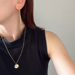  【サージカルステンレス】コインチャームネックレス