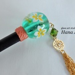 とんぼ玉かんざし～water plumeria～