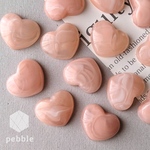 【2pcs】ハート カボション アクリル マーブル グラデーション ピンク CB-047