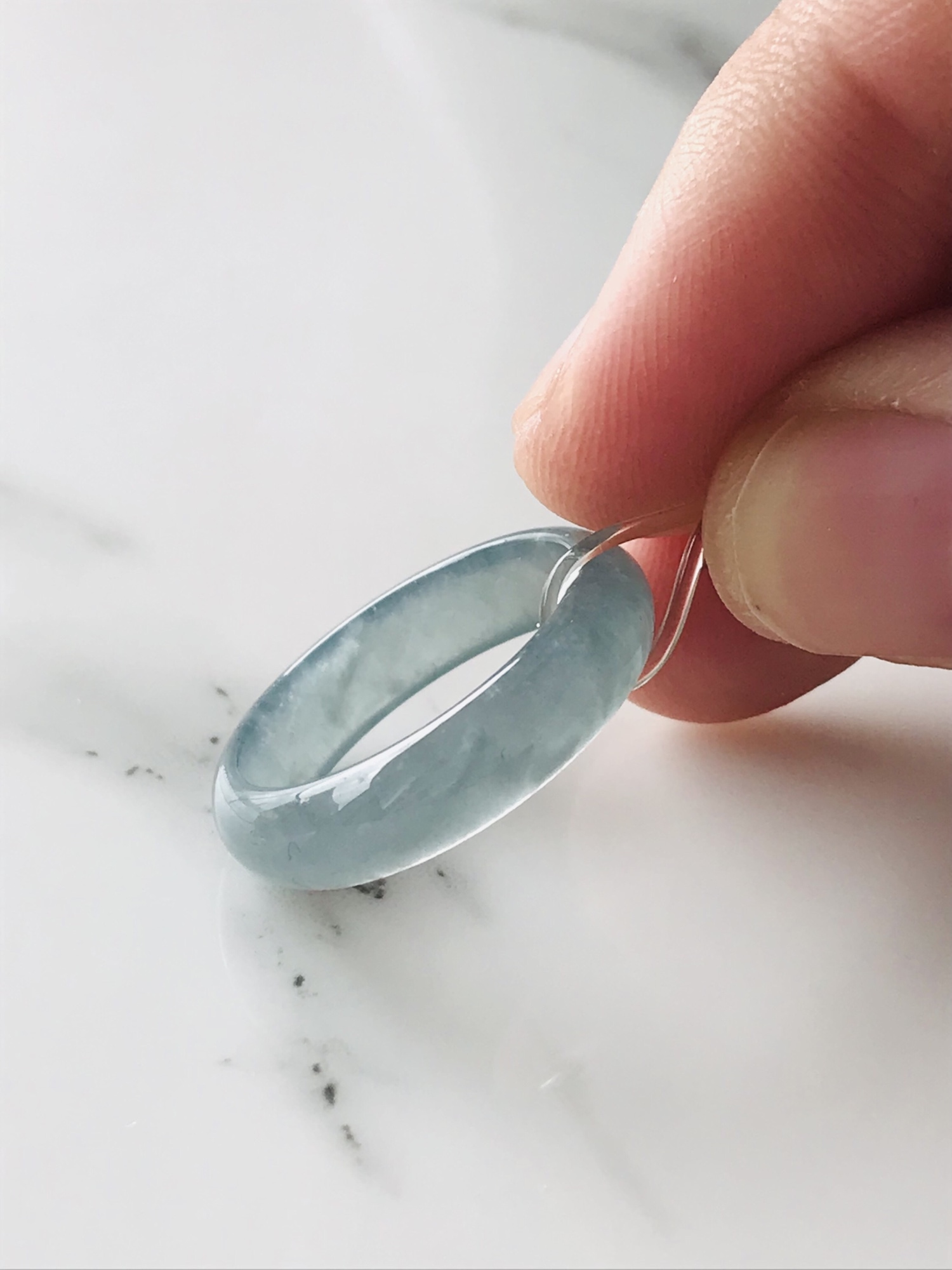 R138-0010］ ジェイド JADE ヒスイ 本翡翠 くりぬき リング 天然石
