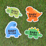  Baby in car 🦕 (きょうりゅう) 耐水 耐光 ベビーインカー マグネット ステッカー 恐竜