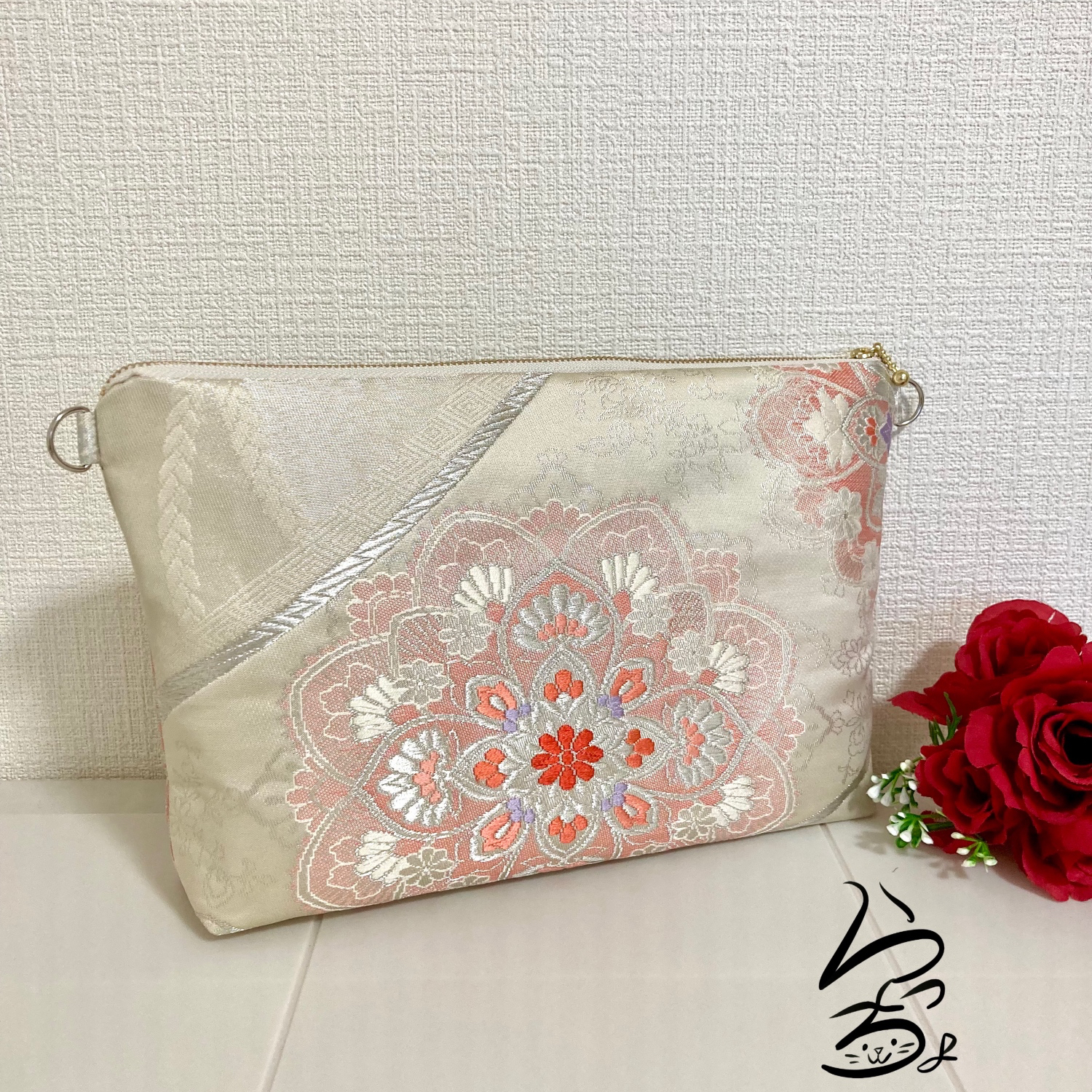 【専用】帯リメイク 水鳥に華文錦 変わりがま口バッグ D様オーダー品】着物・帯リメイク がま口バッグ2点 - RACCHO'S