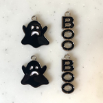 Black Ghost and Boo Letters Pendant Tops