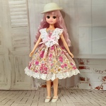 ワンピース　花柄　ピンク系　ブライス、リカちゃん