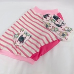 Mのみ翌日発送♡フレブル大集合ポケットボーダーTシャツピンクフレブル服フレンチブルドッグパグ服か