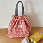 ＊保冷保温  巾着バッグ＊ ランチバッグ  ちょっとしたお買い物にも あひる オレンジ